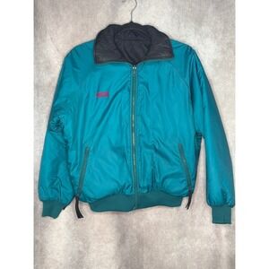 VTG‎ 90's Columbia Womens Reversible Puffer Teal Black Thinsulate Thermal Medium